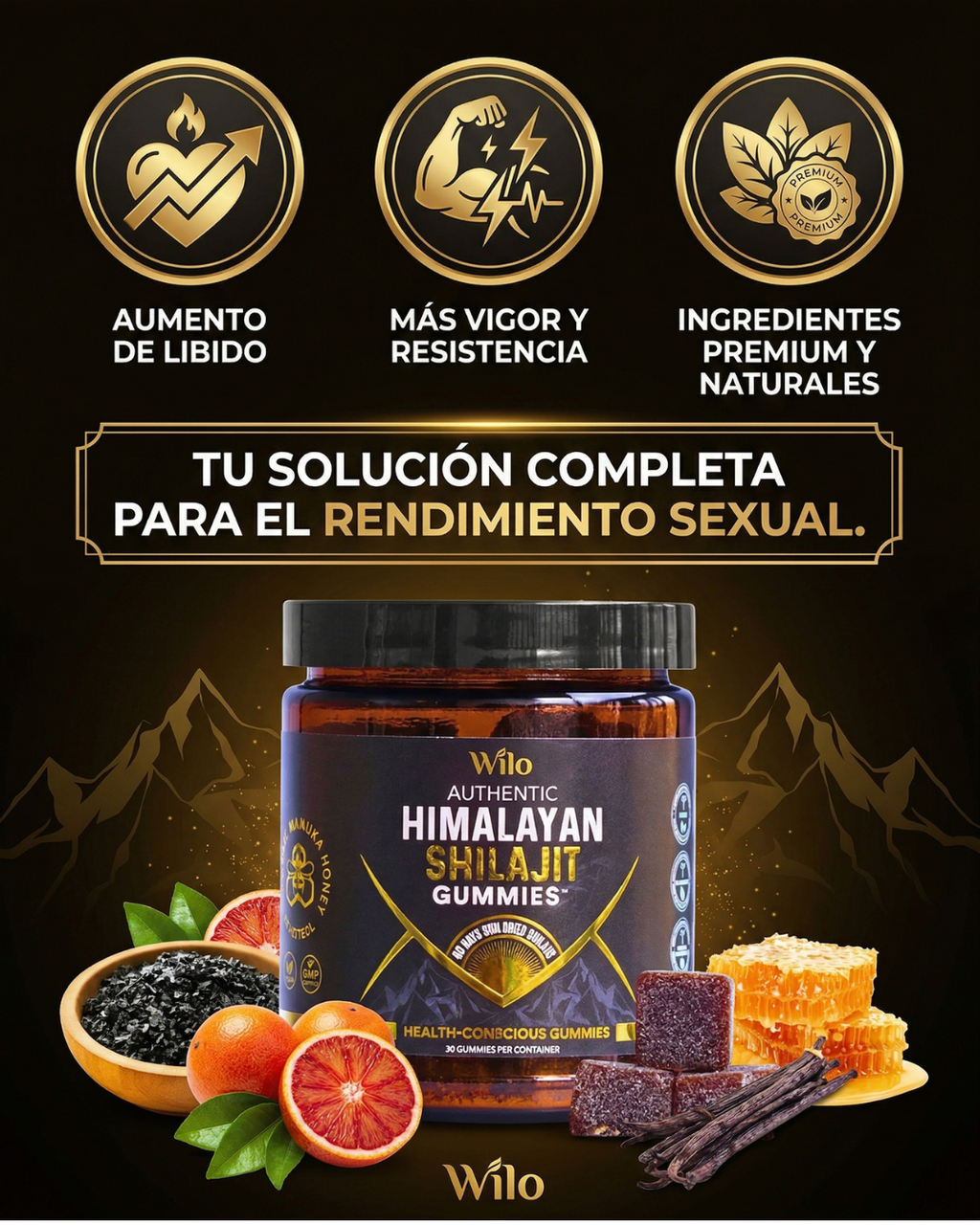 Gomitas de Shilajit – Energía vital pura y libido al máximo  💪🔥💪